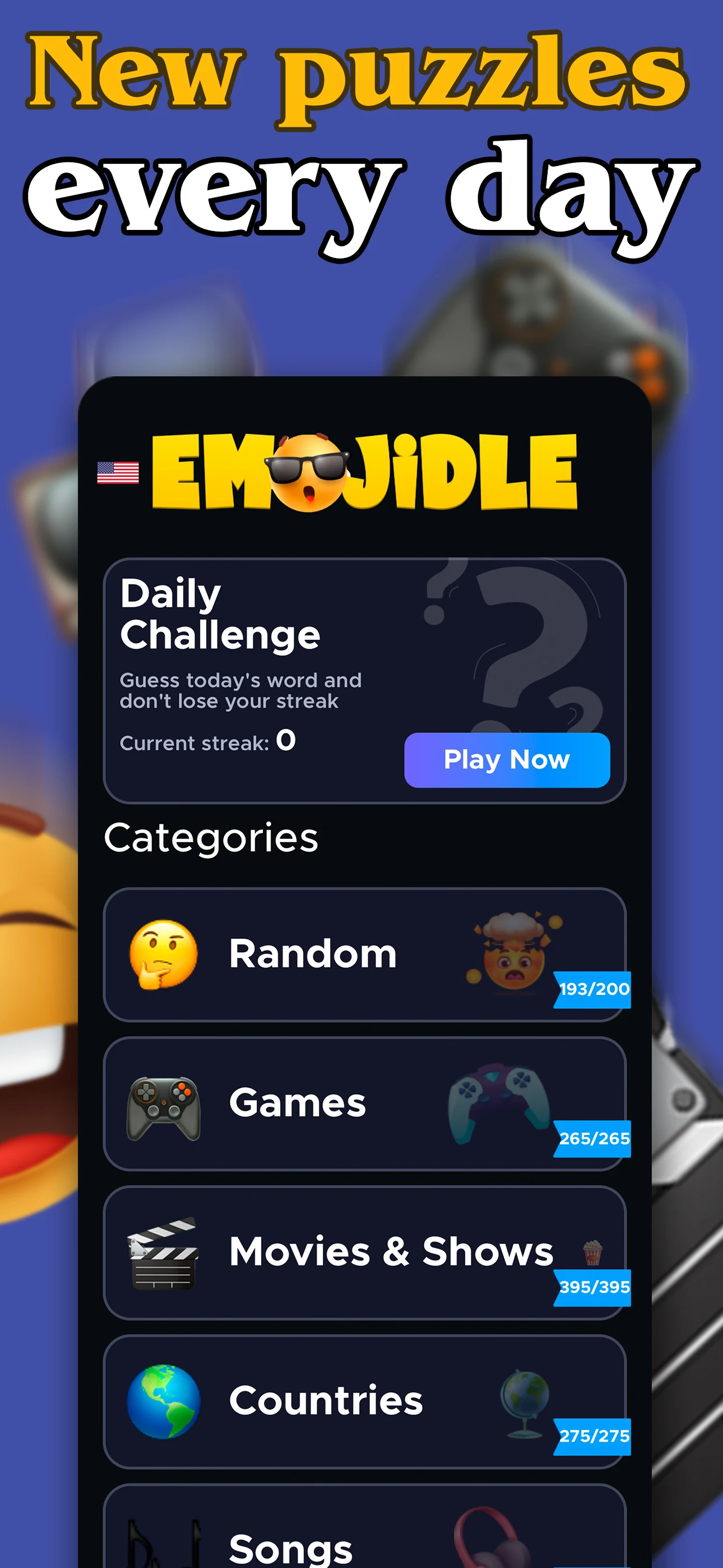 Word Guess with Emojis: Puzzle screenshot